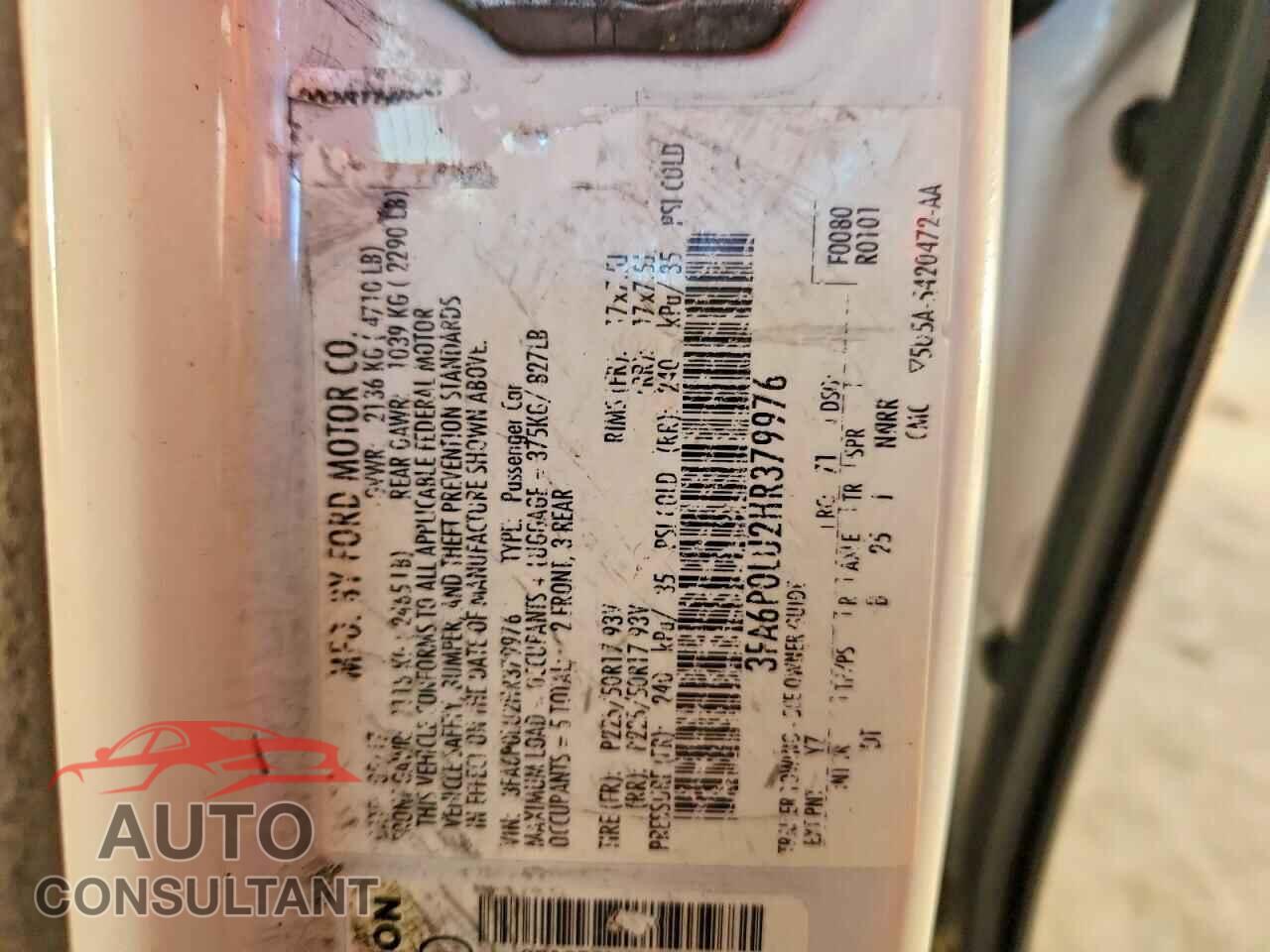 FORD FUSION 2017 - 3FA6P0LU2HR379976