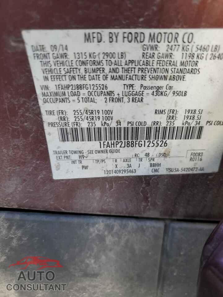 FORD TAURUS 2015 - 1FAHP2J88FG125526