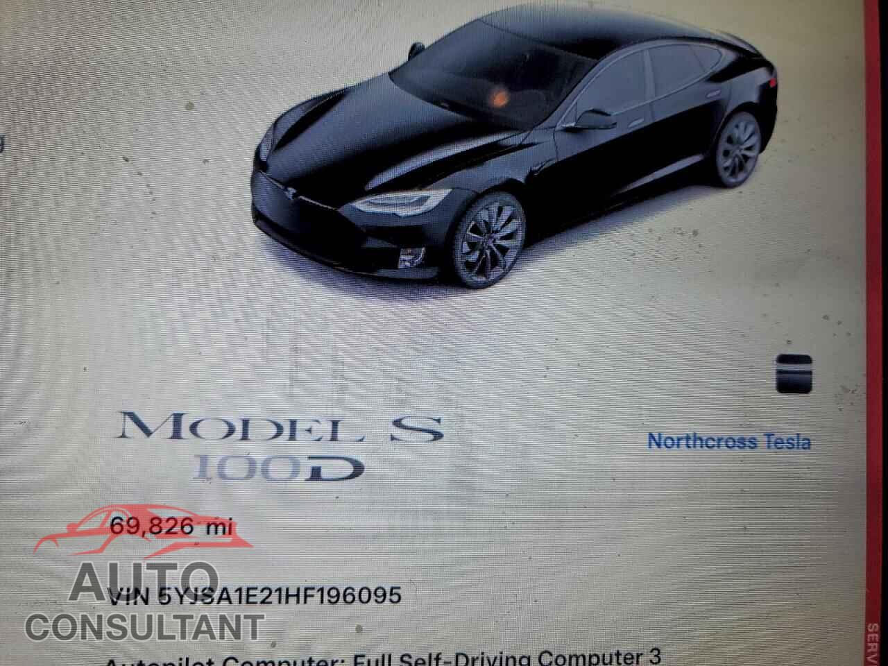 TESLA MODEL S 2017 - 5YJSA1E21HF196095