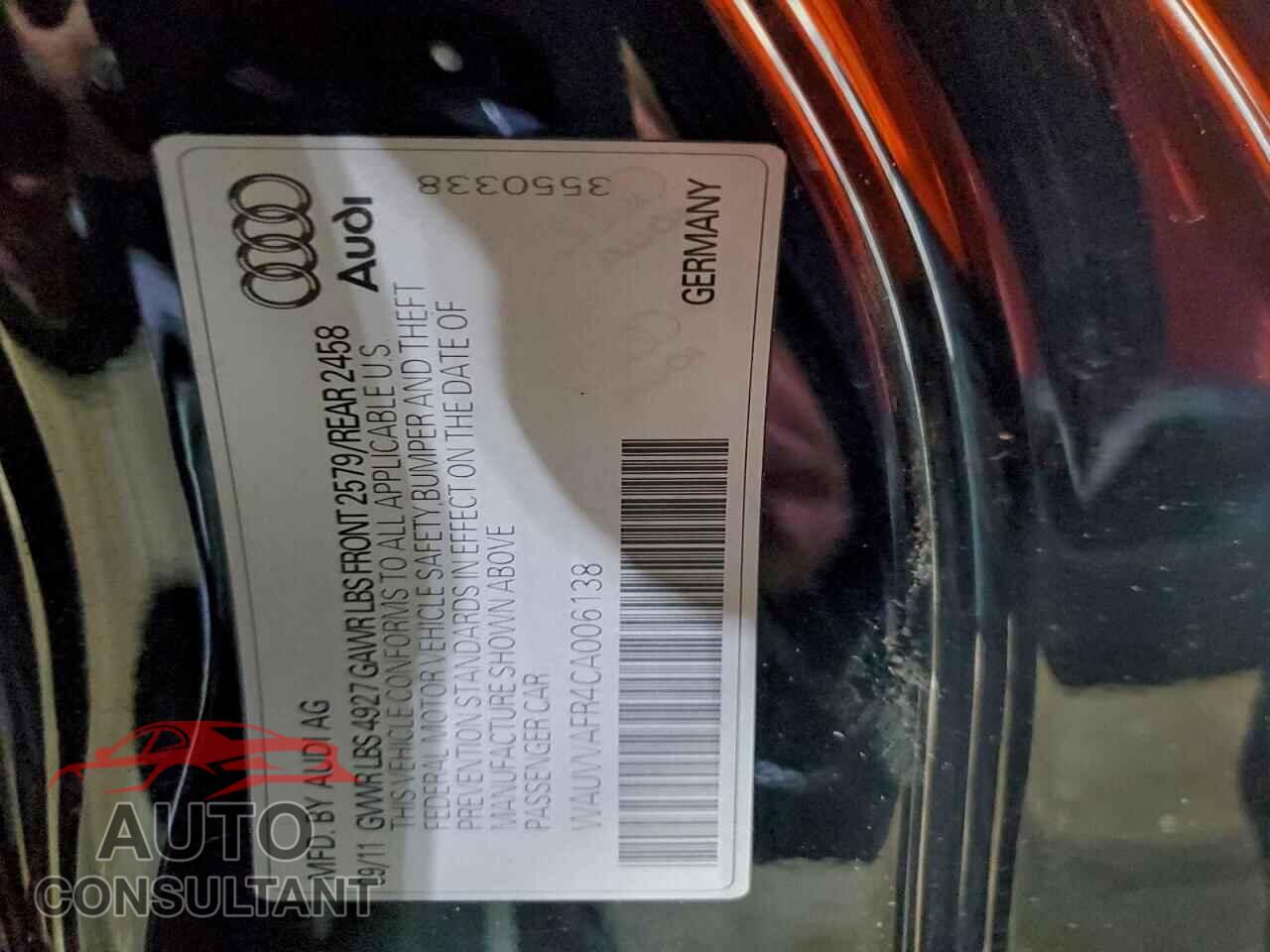 AUDI S5/RS5 2012 - WAUVVAFR4CA006138