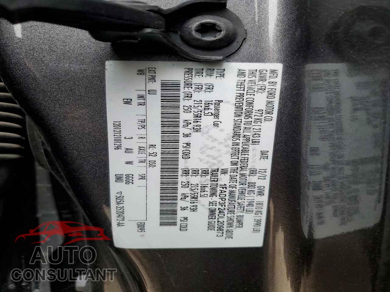 FORD FOCUS 2013 - 1FADP3F24DL209873