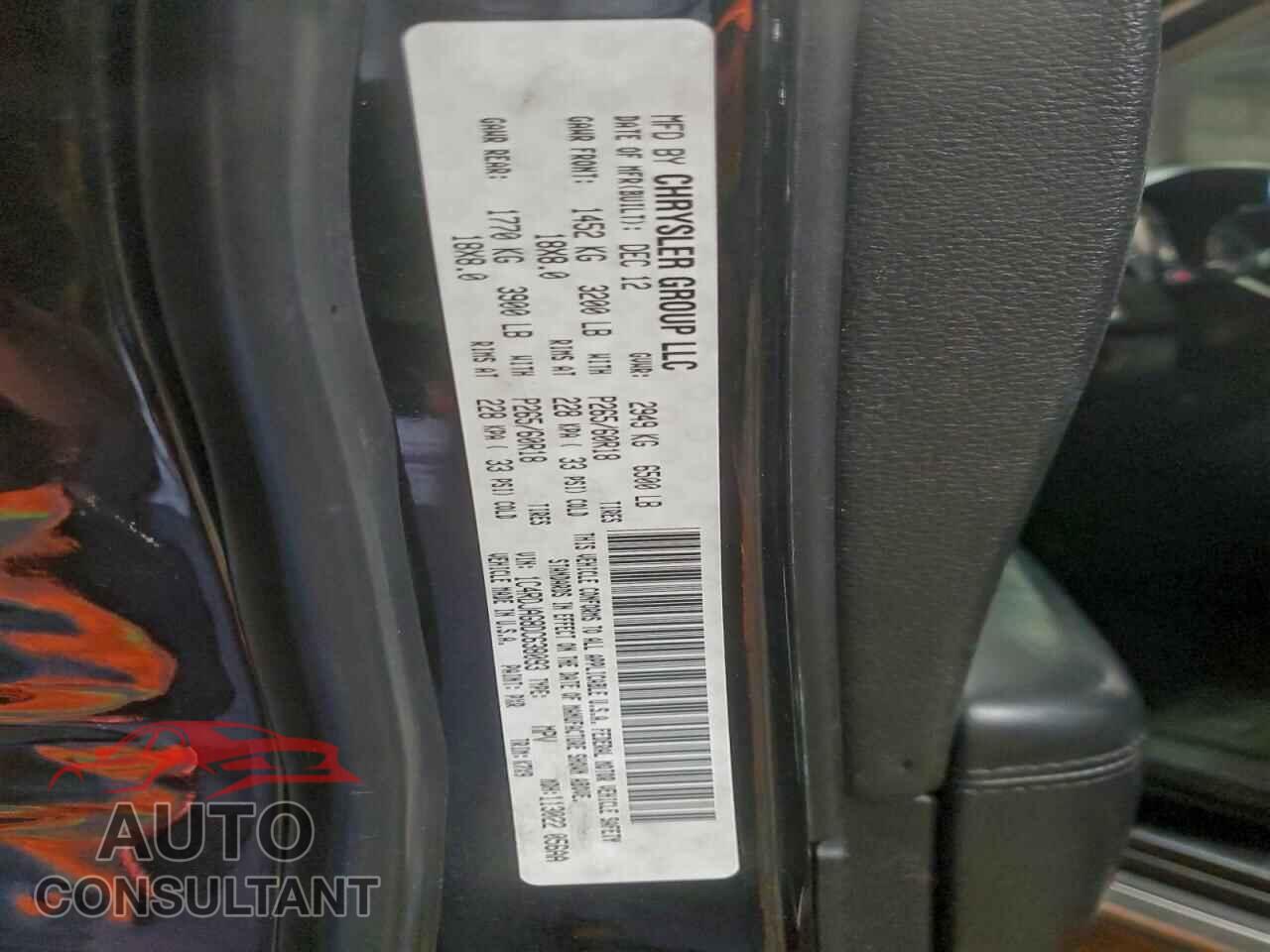 DODGE DURANGO 2013 - 1C4RDJAG8DC638093