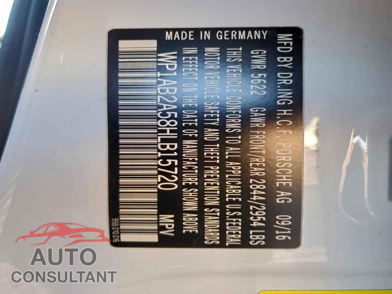 PORSCHE MACAN 2017 - WP1AB2A58HLB15720