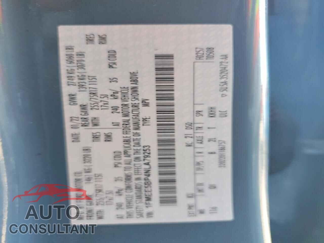 FORD BRONCO 2022 - 1FMEE5BP4NLA79253