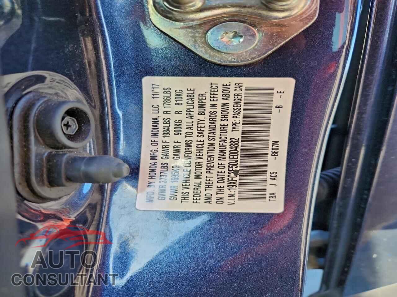 HONDA CIVIC 2018 - 19XFC2F50JE004882
