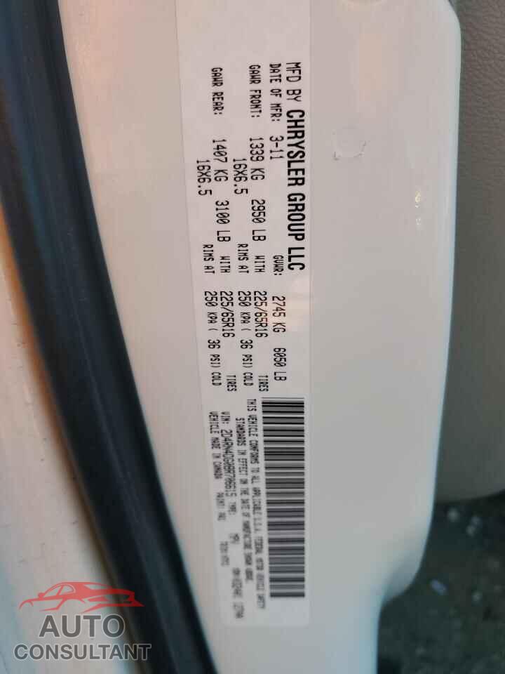 DODGE CARAVAN 2011 - 2D4RN4DG0BR706615