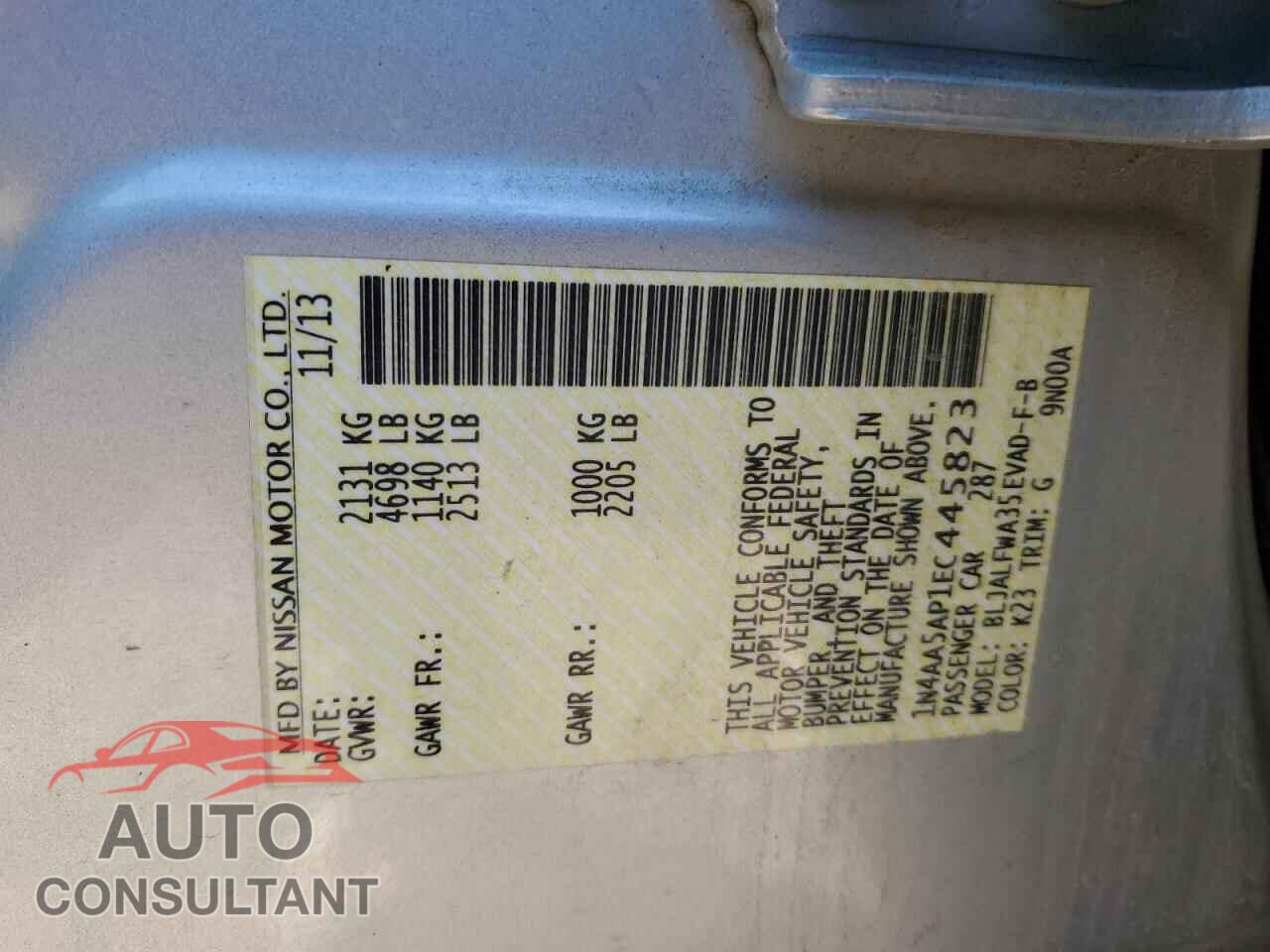 NISSAN MAXIMA 2014 - 1N4AA5AP1EC445823