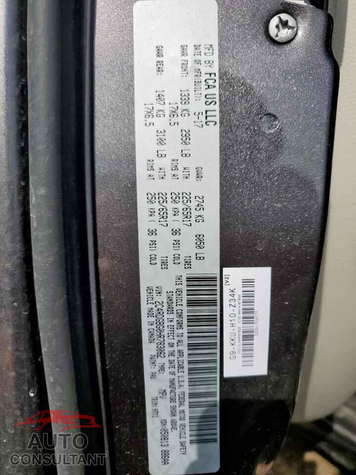 DODGE CARAVAN 2017 - 2C4RDGBG0HR783062
