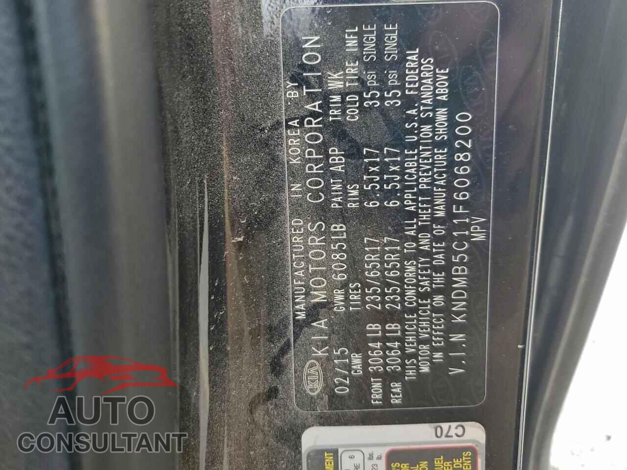 KIA All Models 2015 - KNDMB5C11F6068200