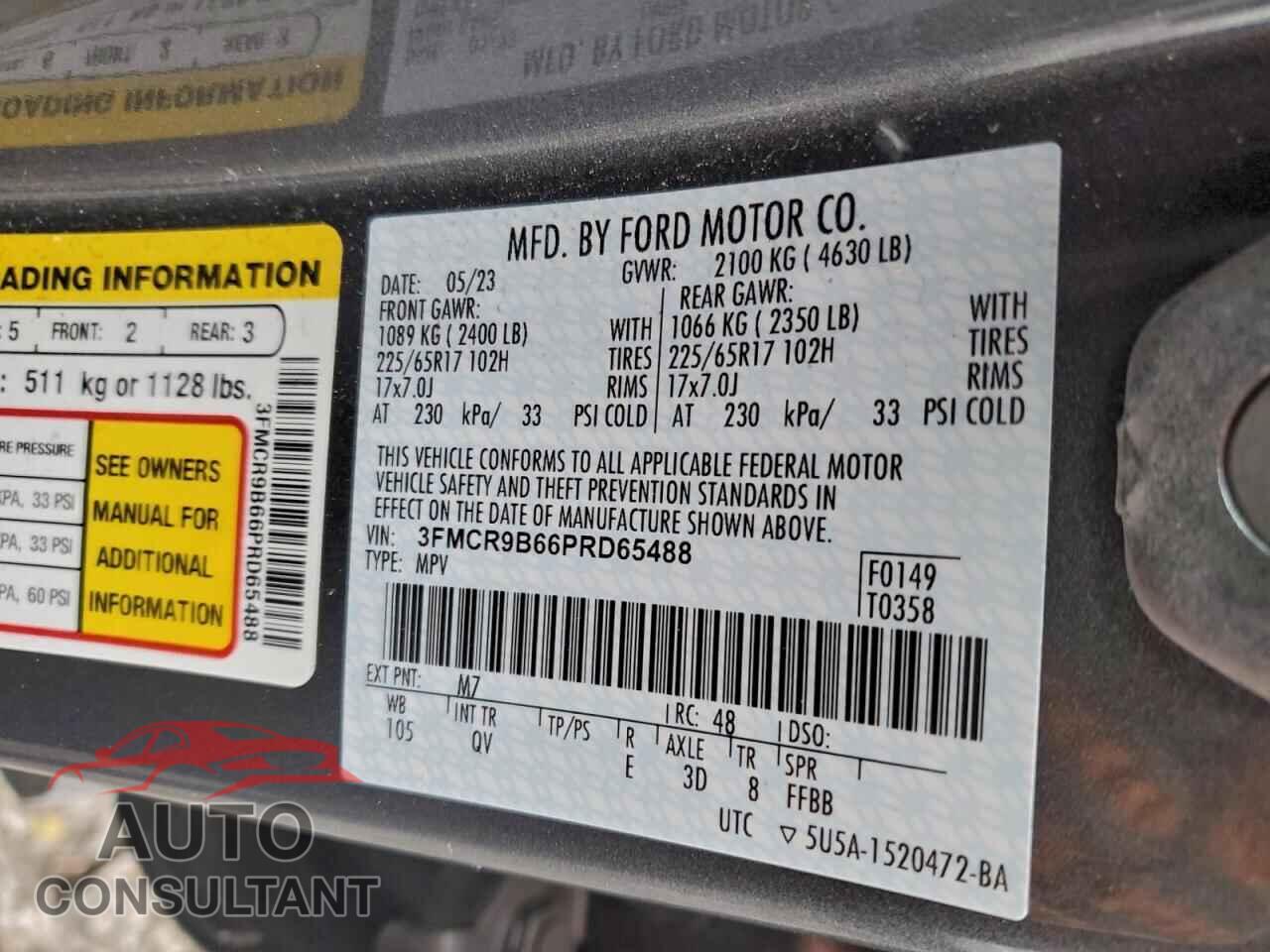 FORD BRONCO 2023 - 3FMCR9B66PRD65488