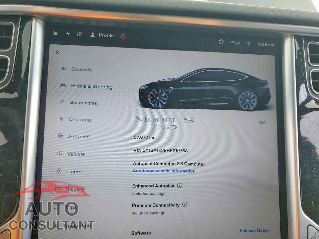 TESLA MODEL S 2017 - 5YJSA1E28HF219758