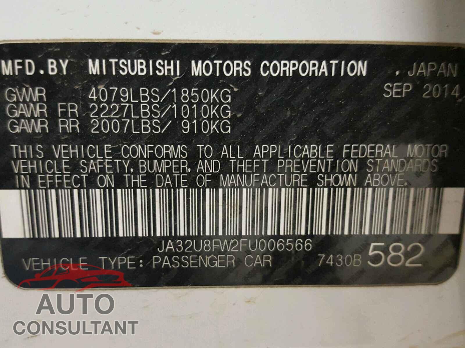 MITSUBISHI LANCER 2015 - JA32U8FW2FU006566