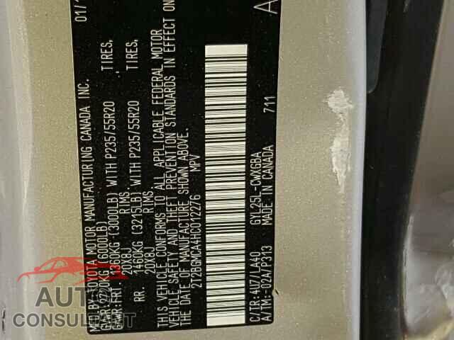LEXUS RX450 2017 - 2T2BGMCA4HC012276