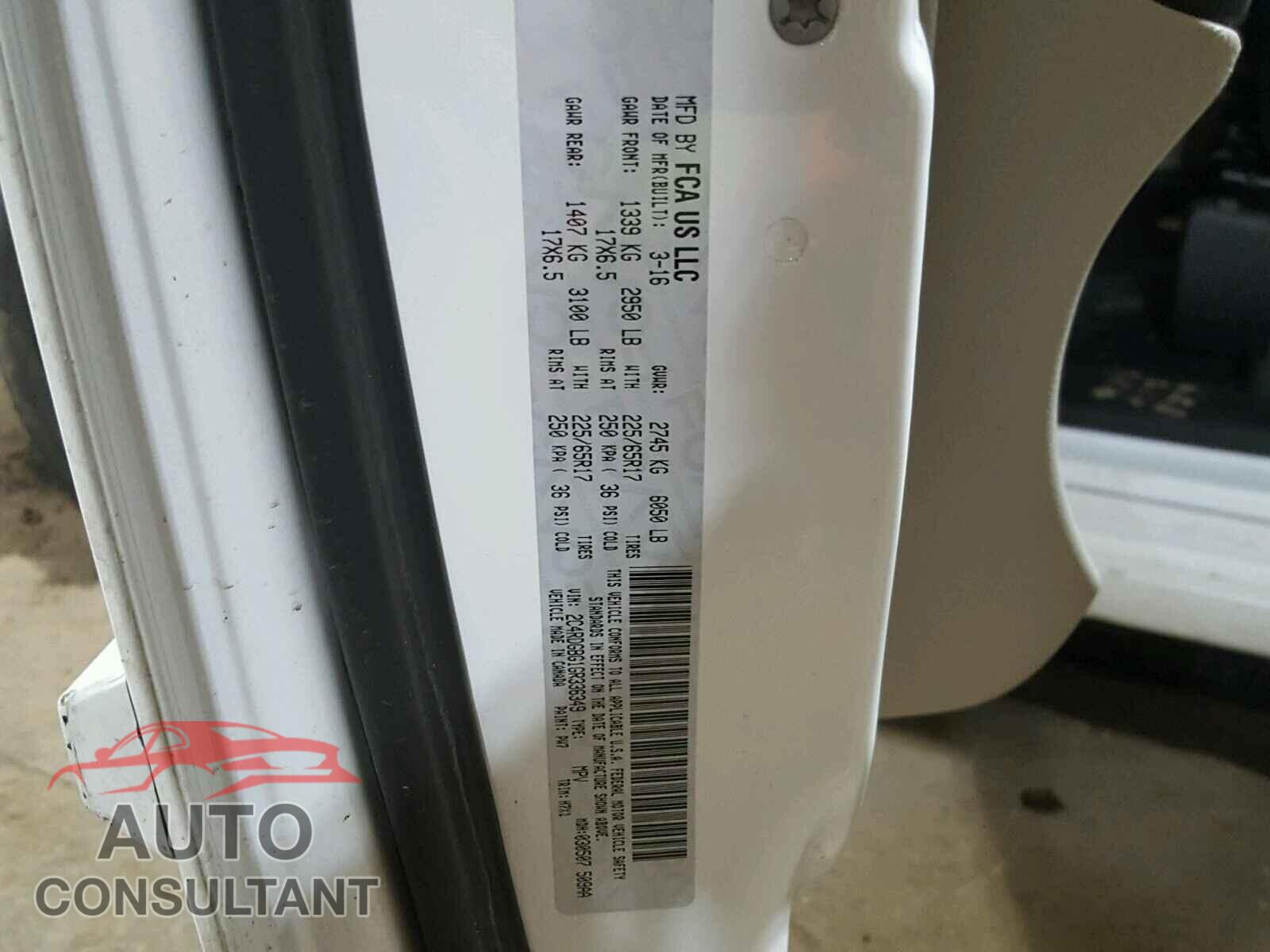DODGE CARAVAN 2016 - 2C4RDGBG1GR336349