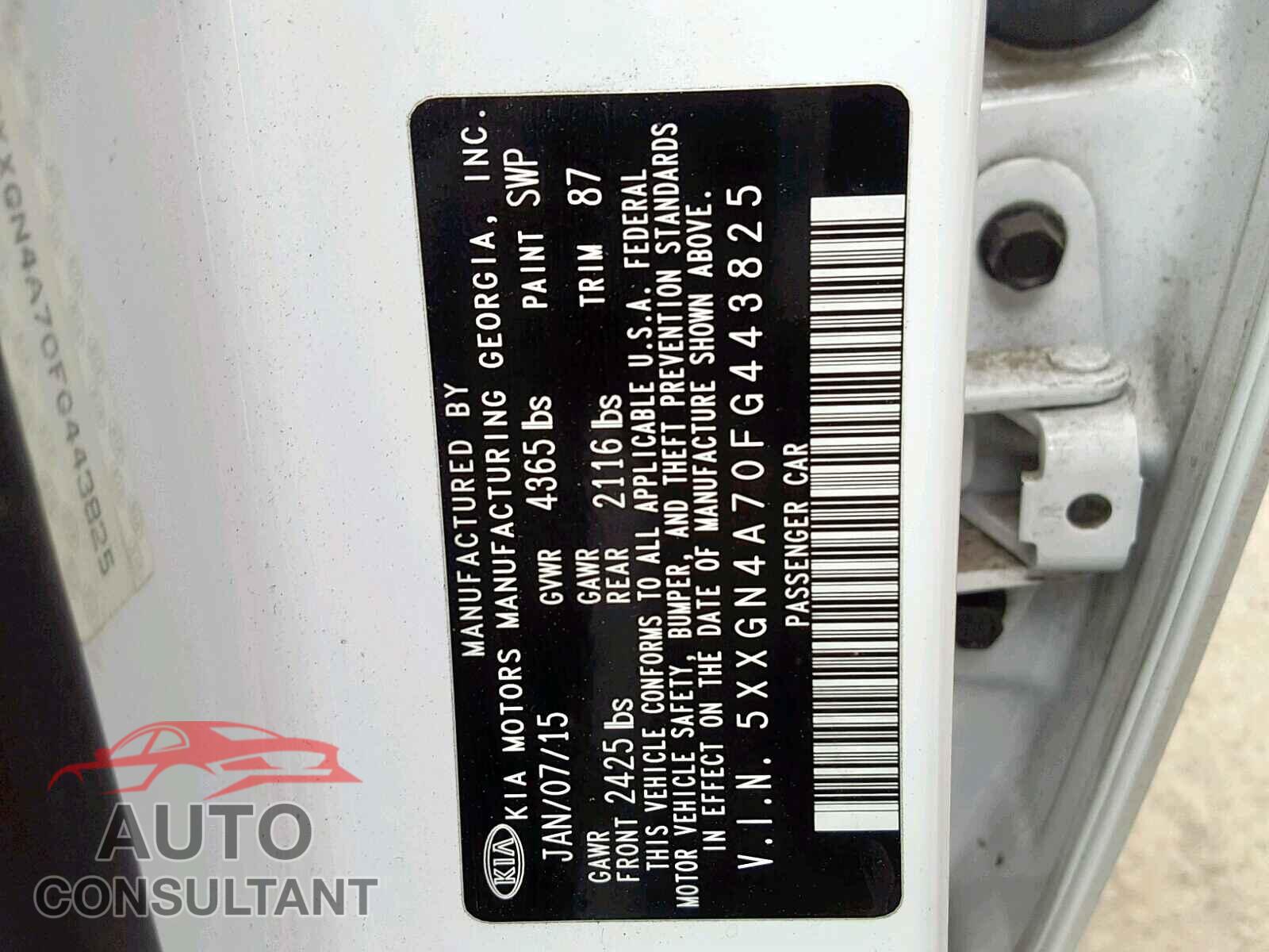 KIA OPTIMA EX 2015 - KNMAT2MV7JP593779