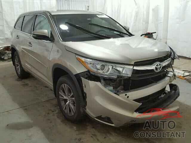 TOYOTA HIGHLANDER 2016 - 5TDBKRFH9GS252230