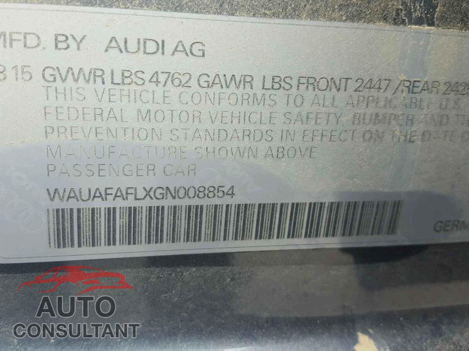 AUDI A4 2016 - WAUAFAFLXGN008854