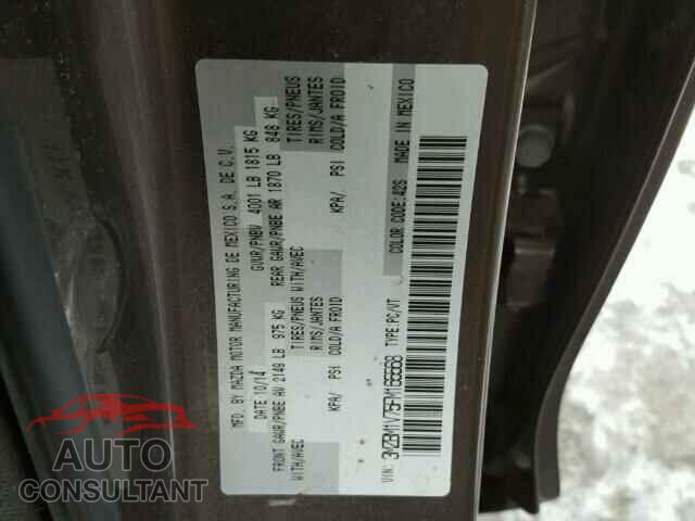MAZDA 3 2015 - 3MZBM1V75FM165568