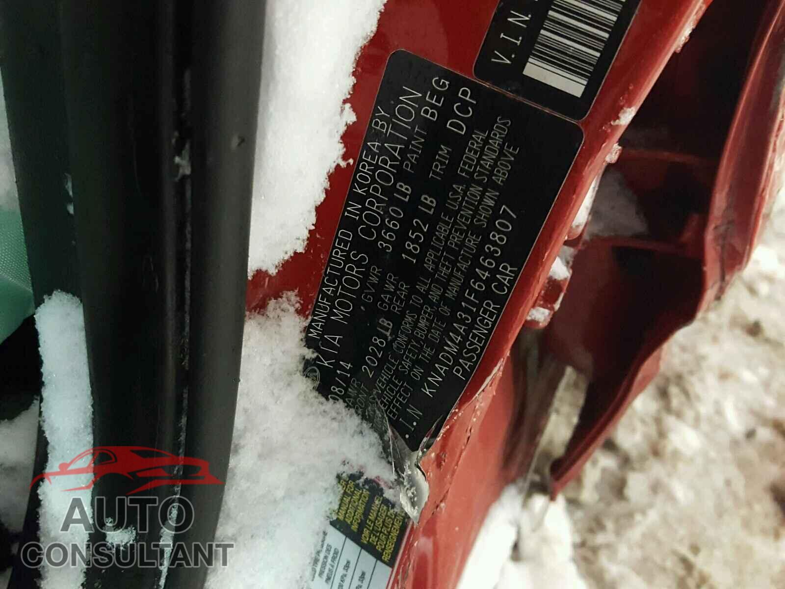 KIA RIO 2015 - KNADM4A31F6463807