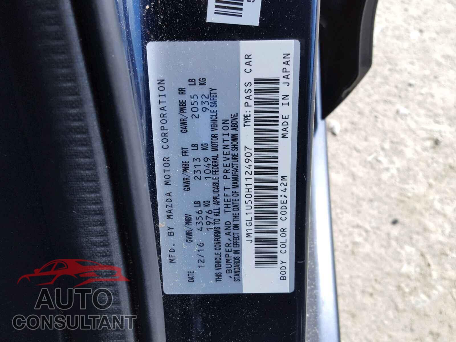 MAZDA 6 2017 - JM1GL1U50H1124907
