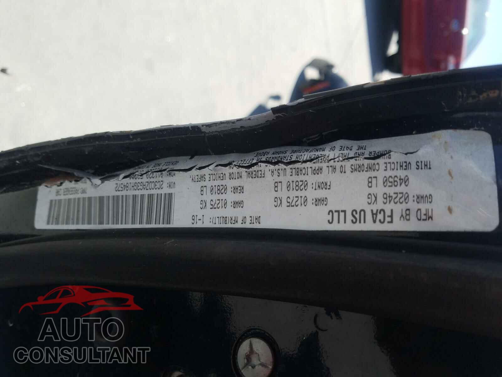 DODGE CHALLENGER 2016 - 2C3CDZAG3GH184572