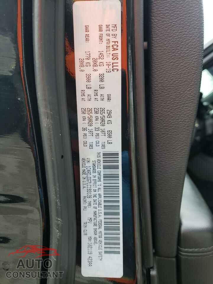 DODGE DURANGO 2020 - 1C4RDJDG7LC193128