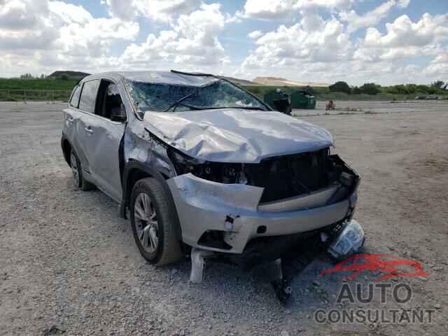TOYOTA HIGHLANDER 2016 - 5TDZKRFH5GS186645