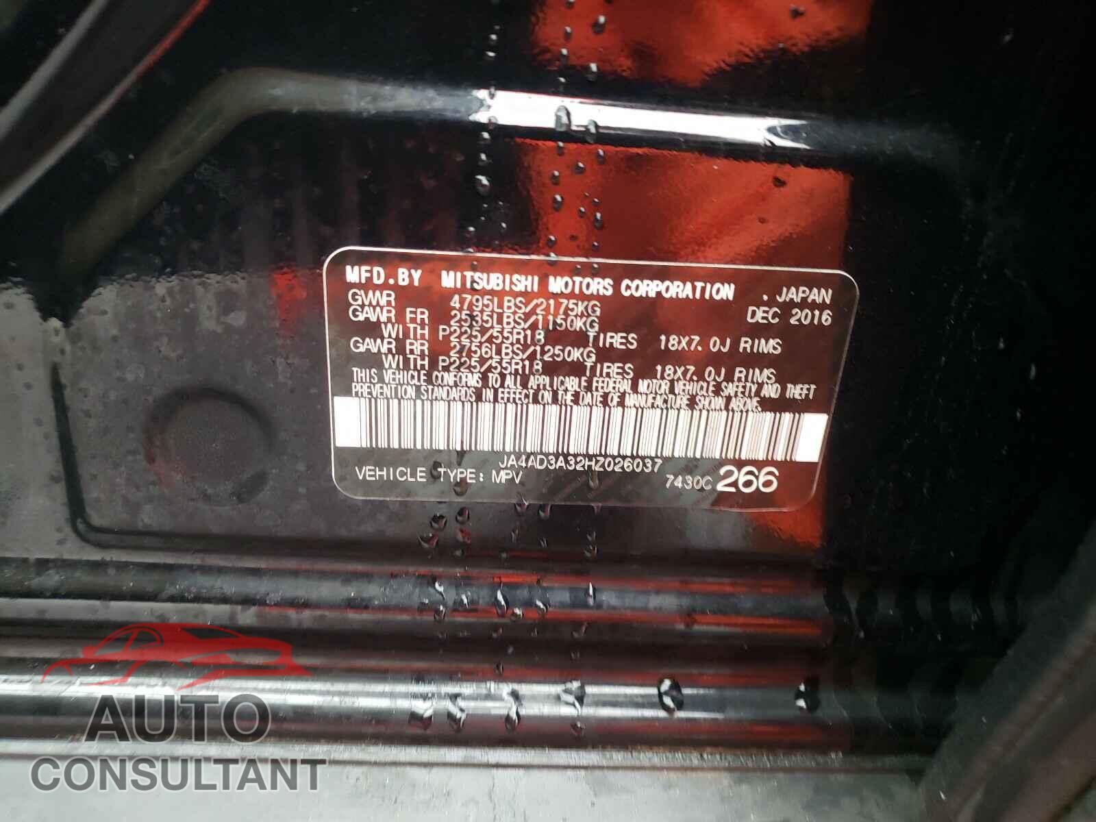 MITSUBISHI OUTLANDER 2017 - JA4AD3A32HZ026037