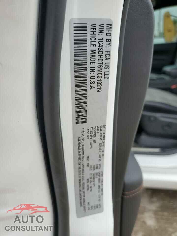 DODGE DURANGO 2021 - 1C4SDHCT6MC519219