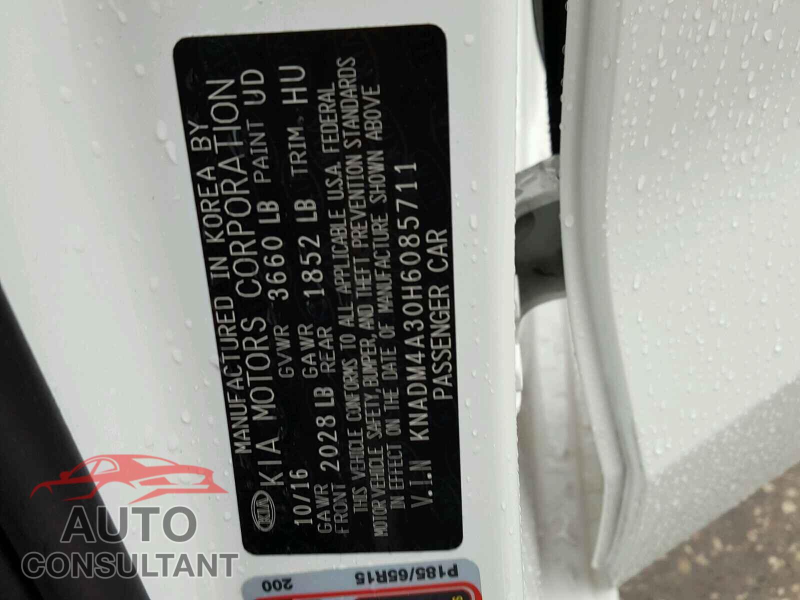 KIA RIO 2017 - KNADM4A30H6085711