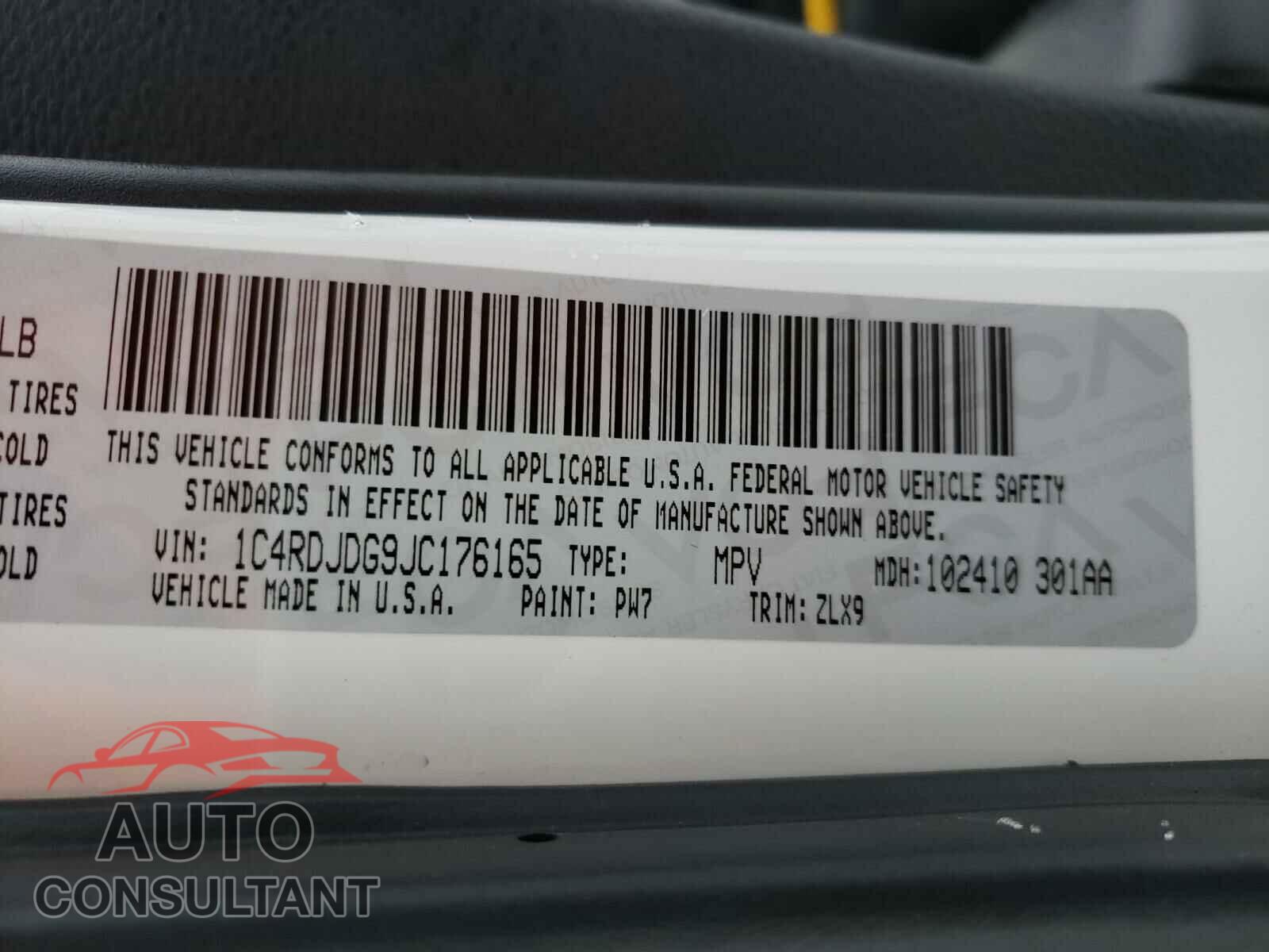 DODGE DURANGO 2018 - 1C4RDJDG9JC176165