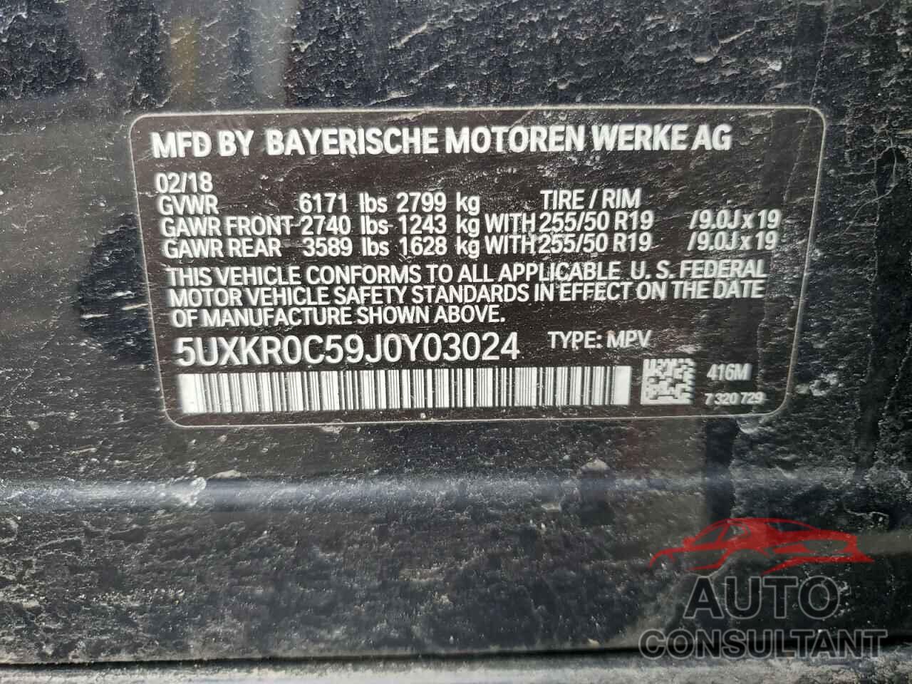 BMW X5 2018 - 5UXKR0C59J0Y03024