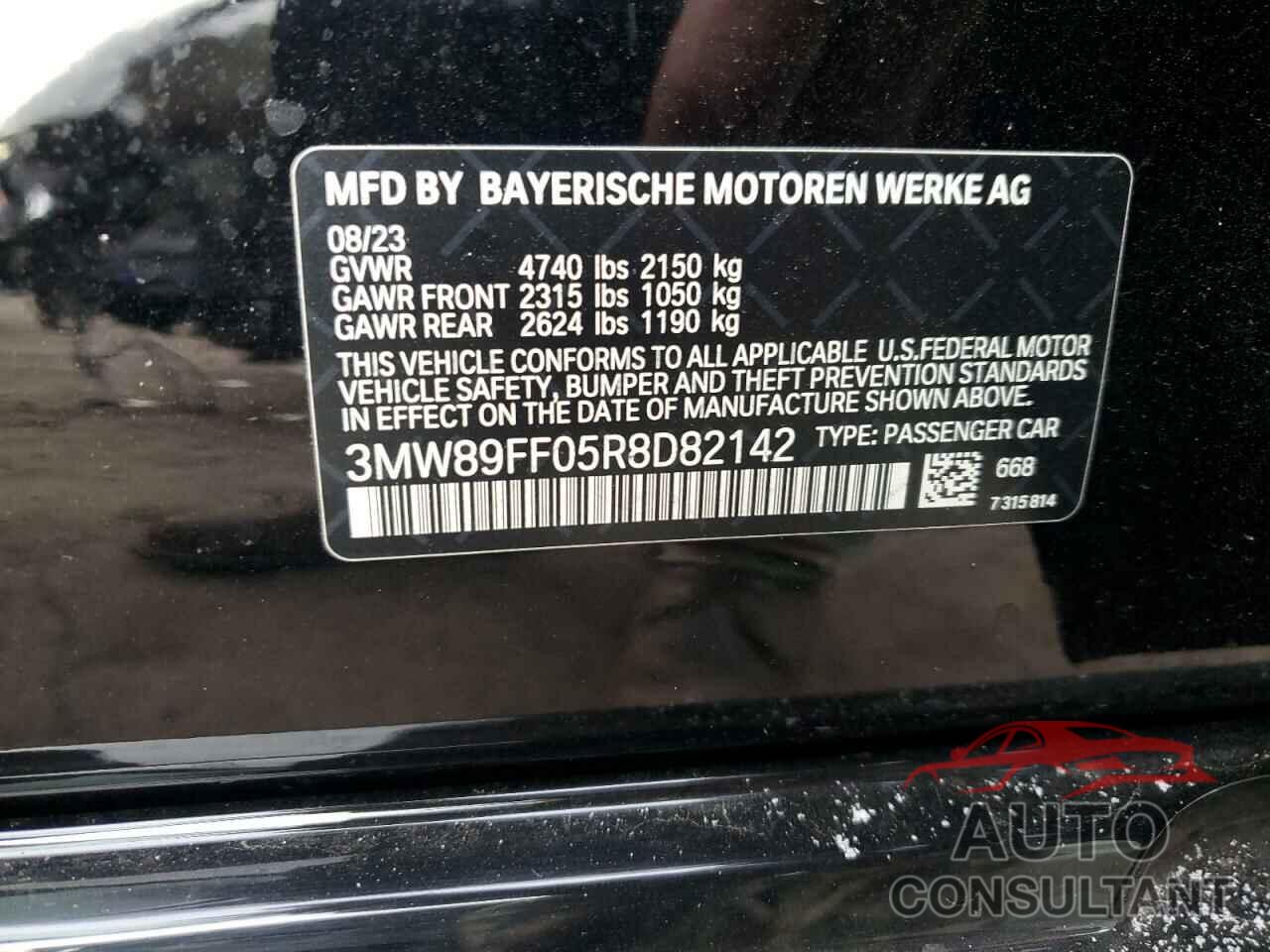 BMW 3 SERIES 2024 - 3MW89FF05R8D82142