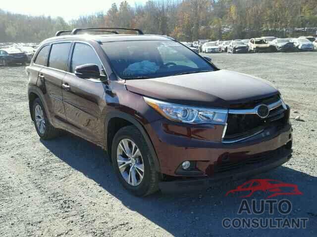 TOYOTA HIGHLANDER 2015 - 5TDJKRFH9FS144166