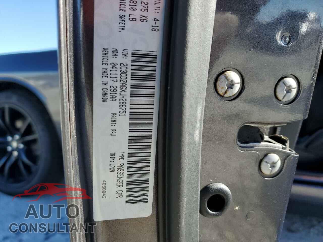 DODGE CHALLENGER 2018 - 2C3CDZAGXJH286751