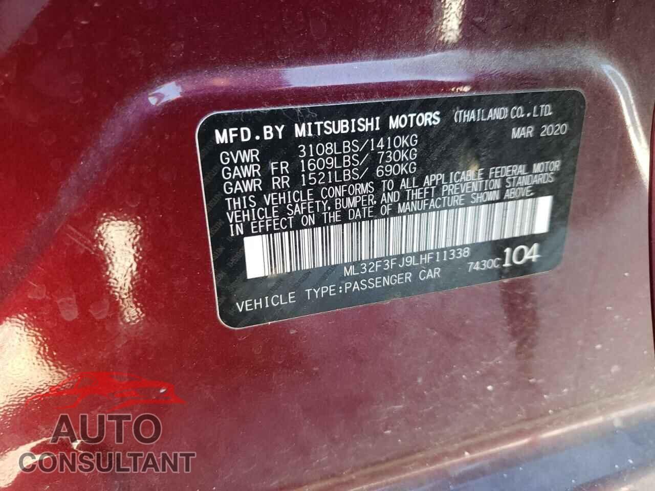 MITSUBISHI MIRAGE 2020 - ML32F3FJ9LHF11338