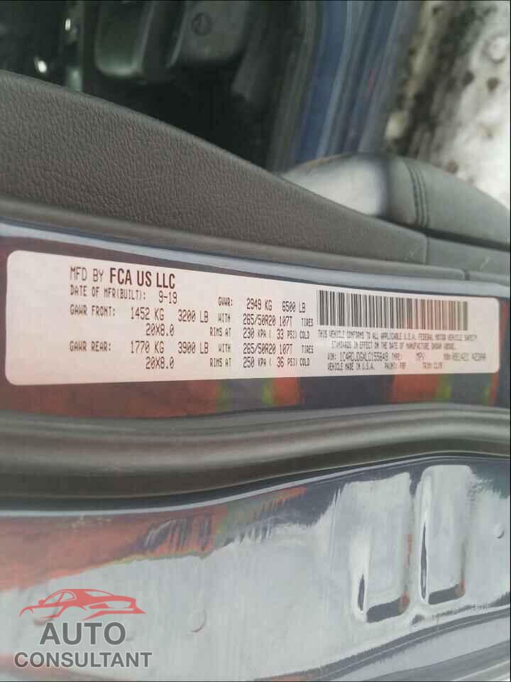 DODGE DURANGO 2020 - 1C4RDJDGXLC155649