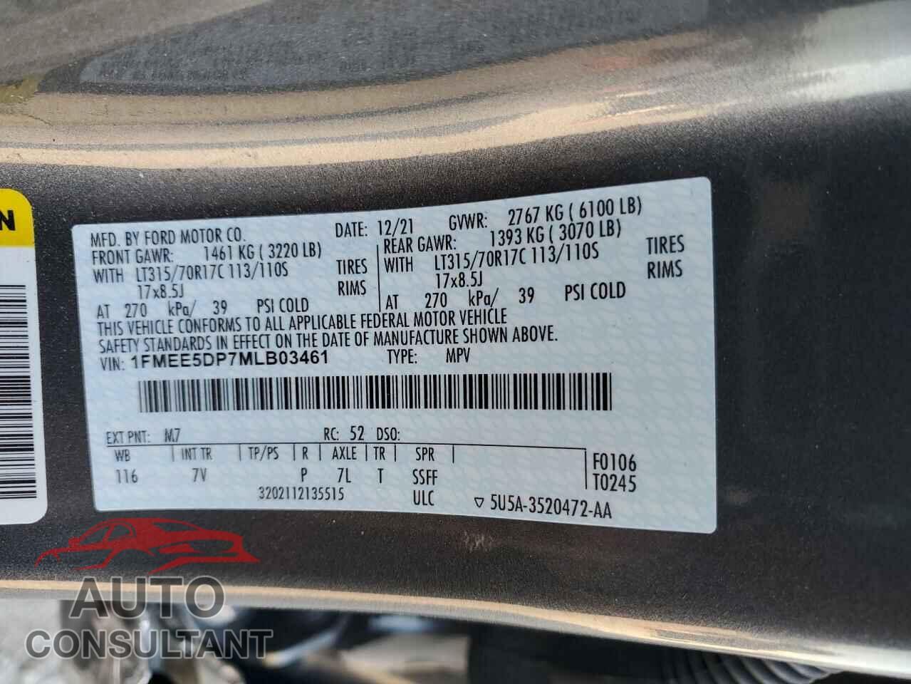 FORD BRONCO 2021 - 1FMEE5DP7MLB03461