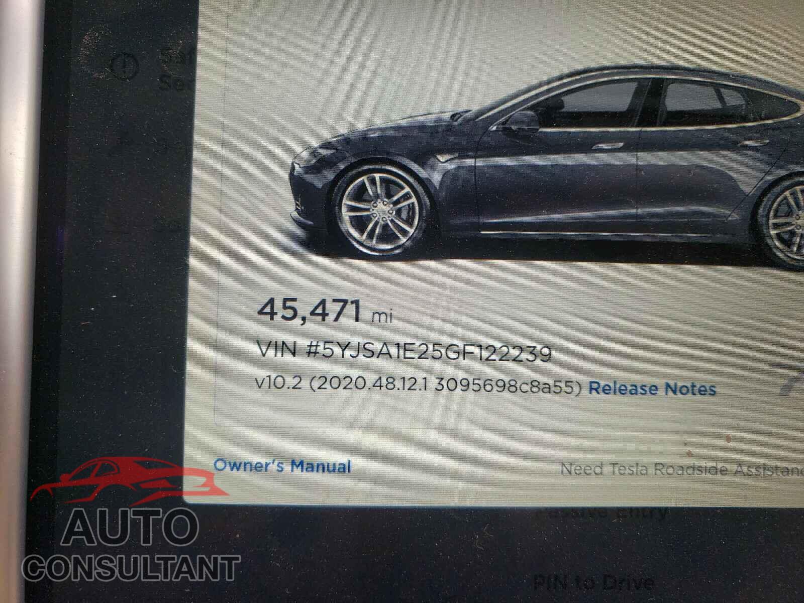 TESLA MODEL S 2016 - 5YJSA1E25GF122239