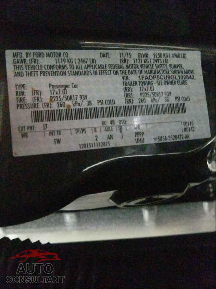 FORD CMAX 2016 - 1FADP5CU9GL102842