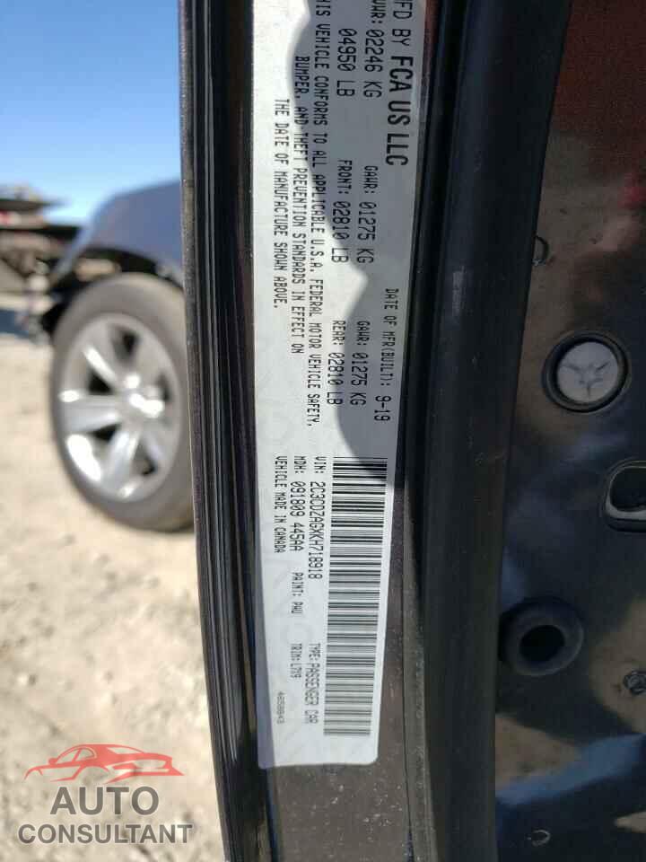 DODGE CHALLENGER 2019 - 2C3CDZAGXKH718918