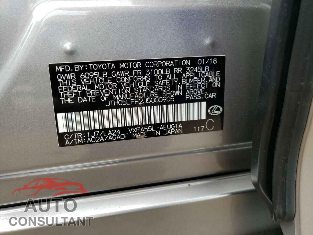 LEXUS LS500 2018 - JTHC5LFF2J5000905
