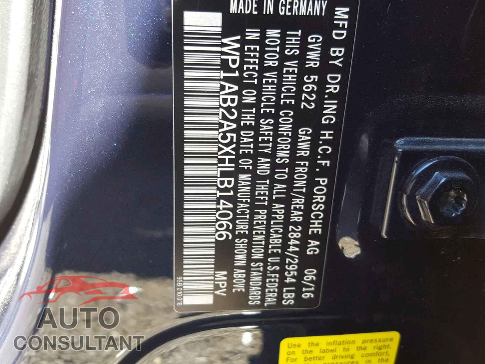 PORSCHE MACAN 2017 - WP1AB2A5XHLB14066