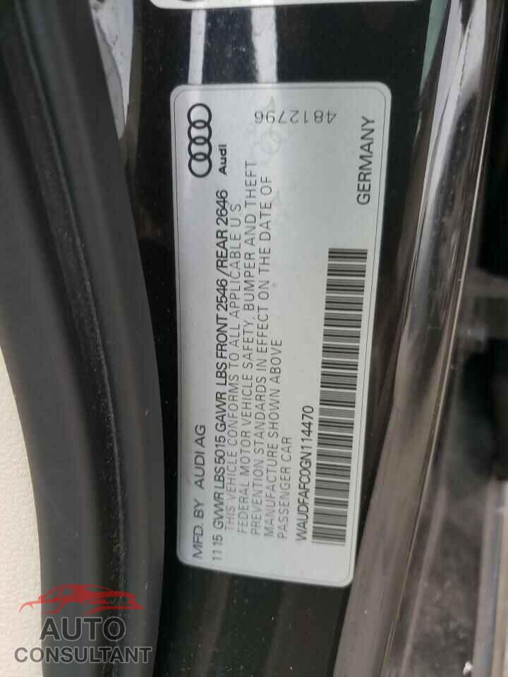 AUDI A6 2016 - WAUDFAFC0GN114470