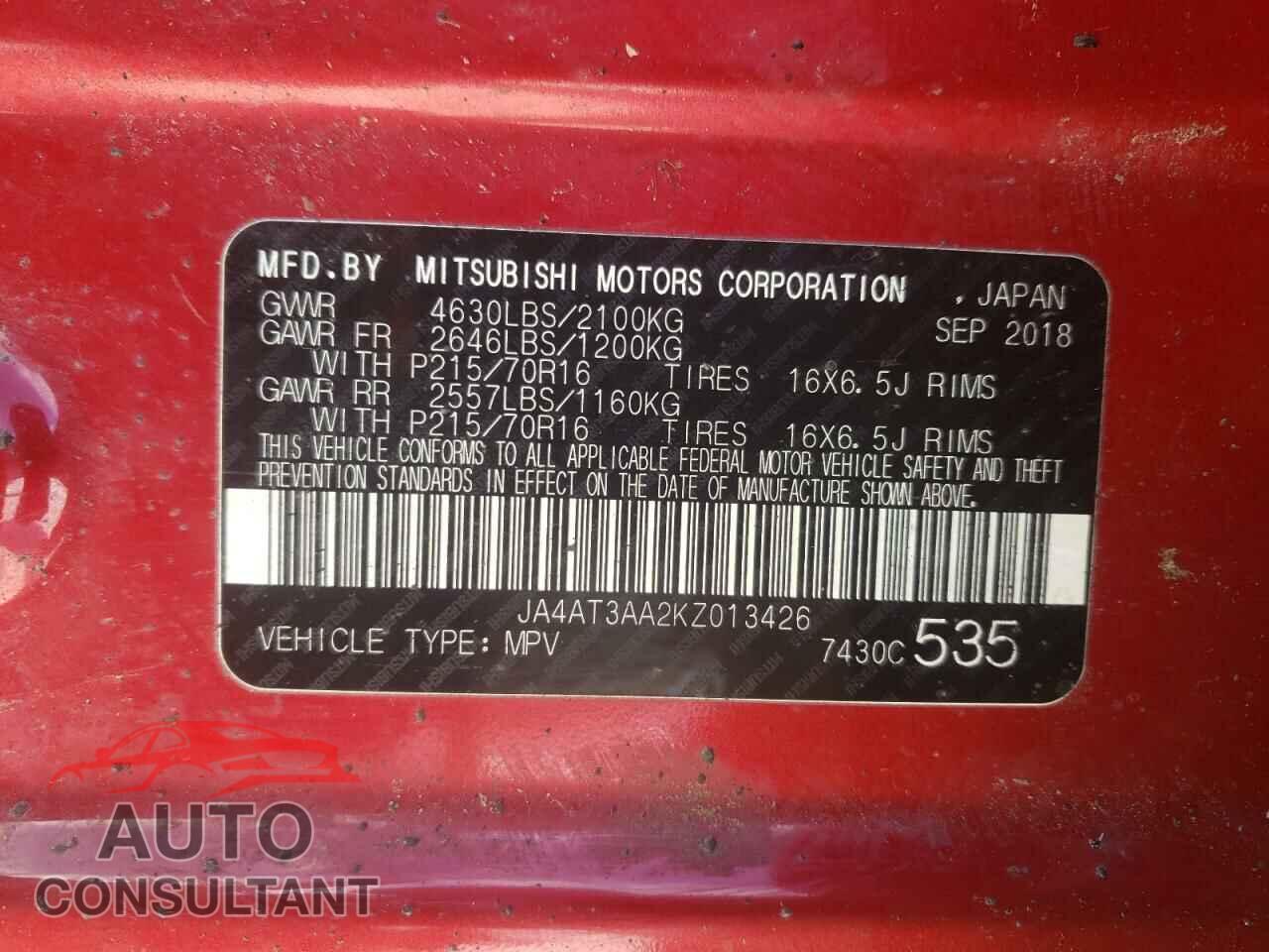 MITSUBISHI ECLIPSE 2019 - 2T3P1RFV1MC238266