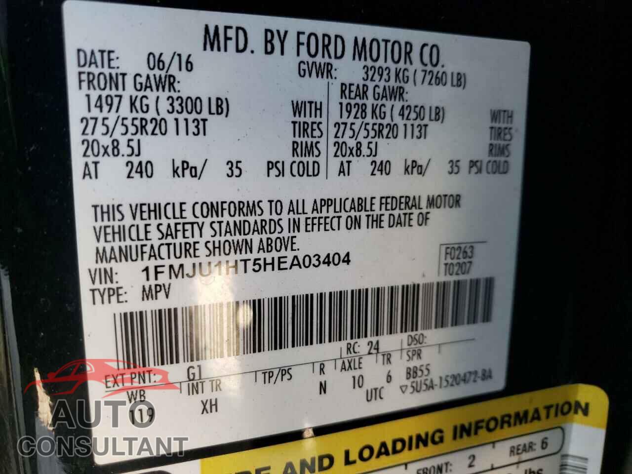 FORD EXPEDITION 2017 - 1FMJU1HT5HEA03404