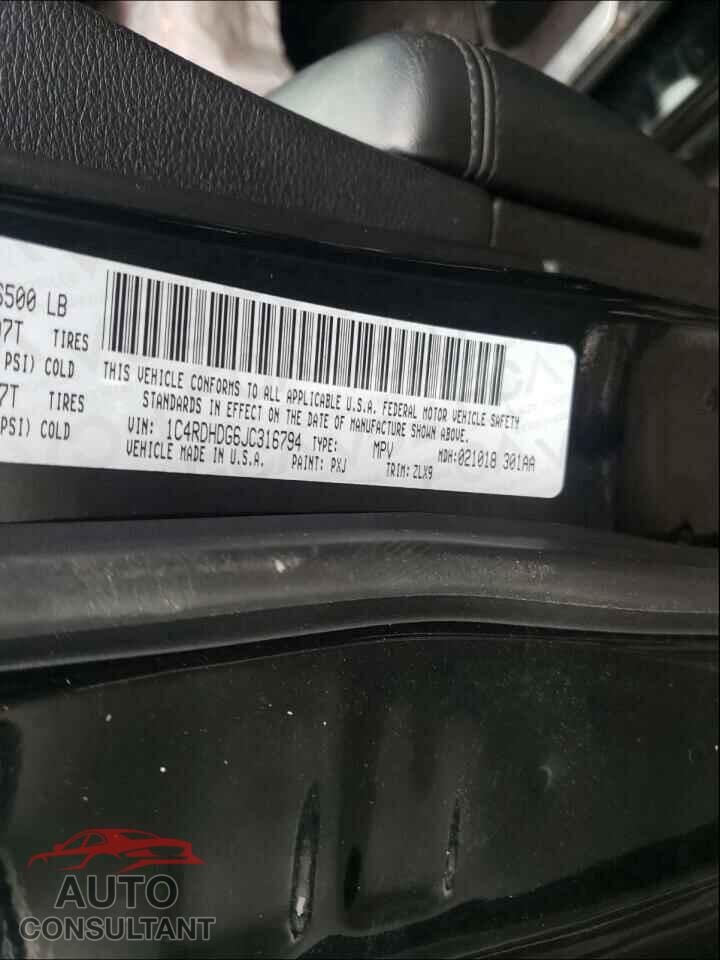 DODGE DURANGO 2018 - 1C4RDHDG6JC316794