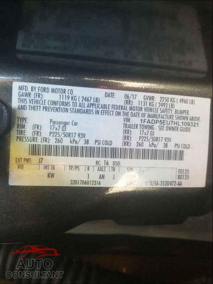 FORD CMAX 2017 - 1FADP5EU7HL109321