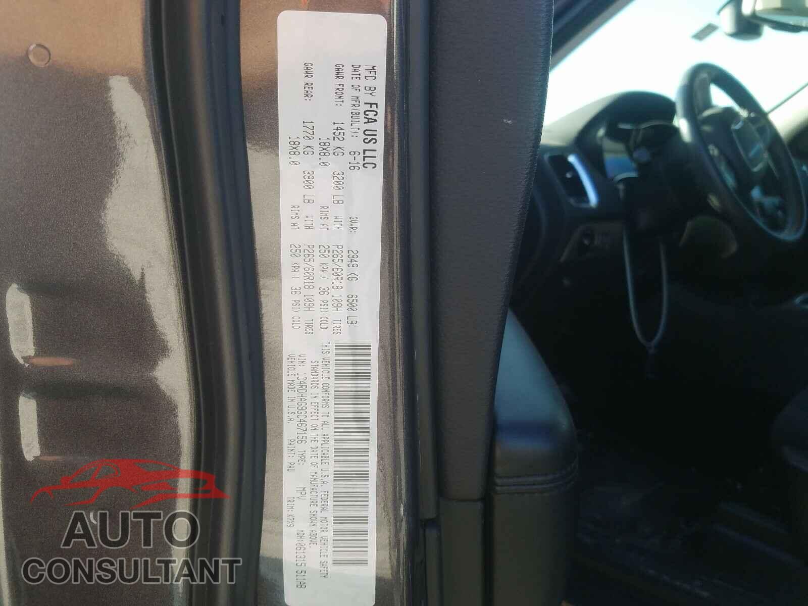 DODGE DURANGO 2016 - 1C4RDHAG9GC467156
