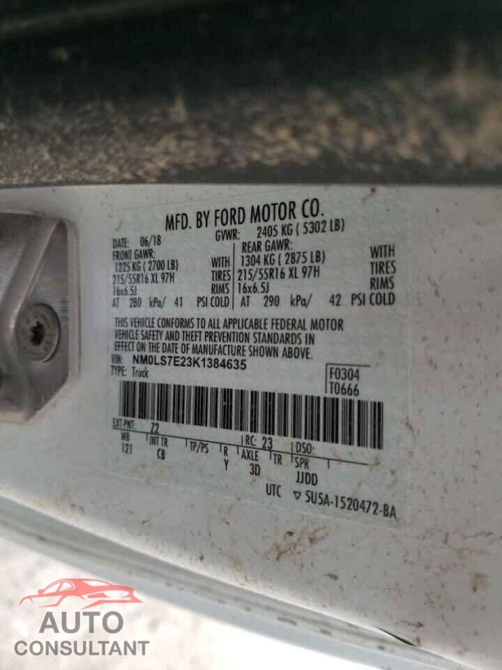 FORD TRANSIT CO 2019 - NM0LS7E23K1384635